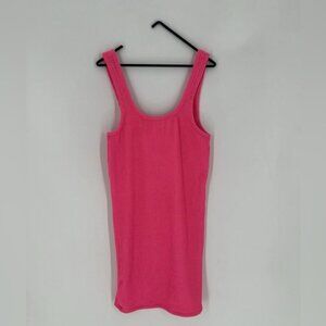 Araminta James The Bella Donna Crinkle Mini Dress In Candy Pink